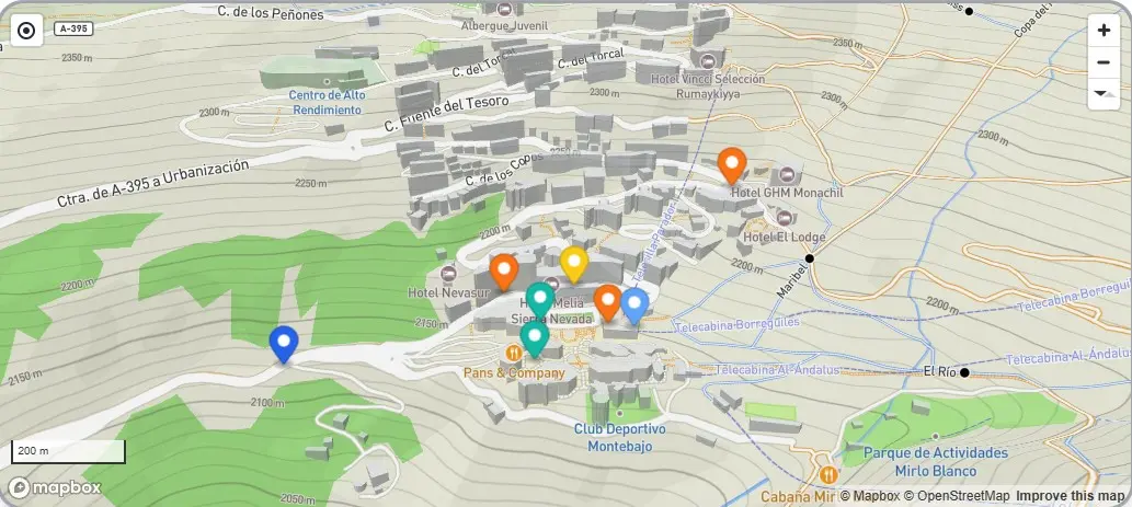 Mapa rutas Sierra Nevada